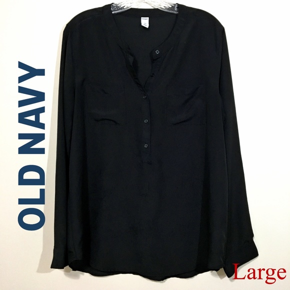 Old Navy Tops - Old Navy Size Large Black Long Sleeve Blouse